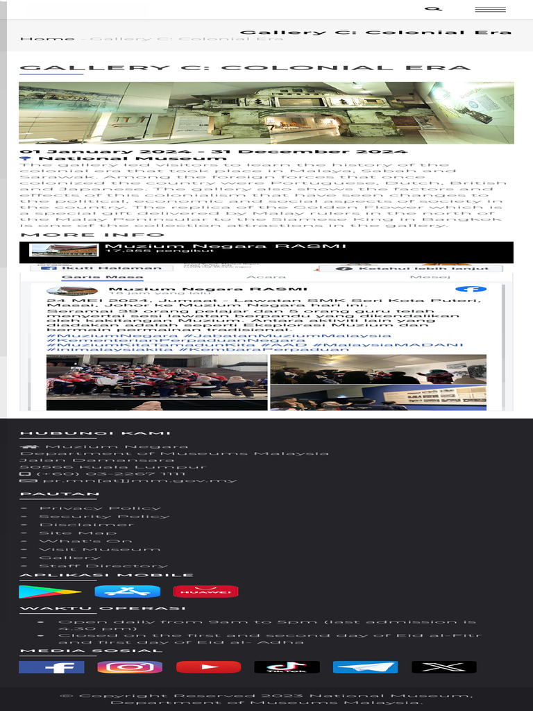 Gallery C Colonial Era Official National Museum Website | PDF | Social ...