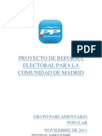 Proyecto de Reforma Electoral del Partido Popular en la Comunidad de Madrid