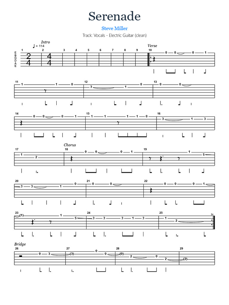serenade-tab-by-steve-miller-vocals-electric-guitar-clean
