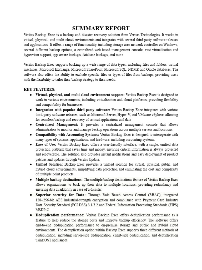 Veritas Backup Exec: Comprehensive Data Protection | PDF | Backup ...
