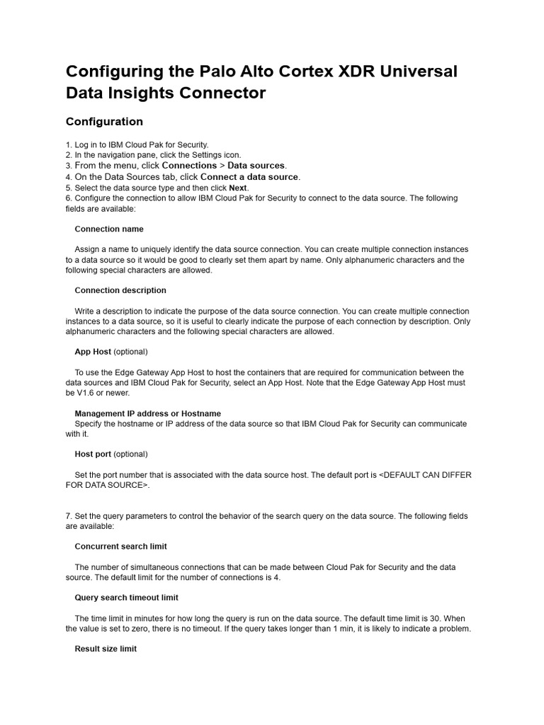 Configuring Palo Alto Cortex XDR Connector | PDF | Ip Address ...
