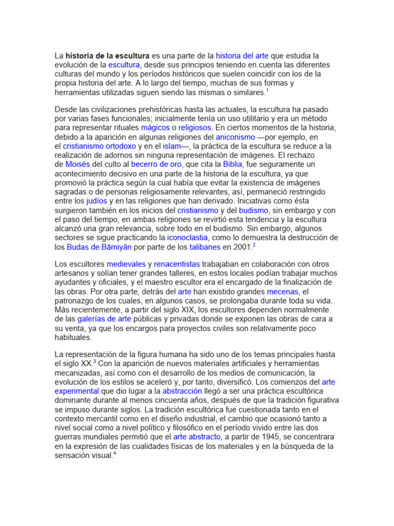 Tipos de Esculturas a lo Largo de la Historia | PDF | Escultura ...