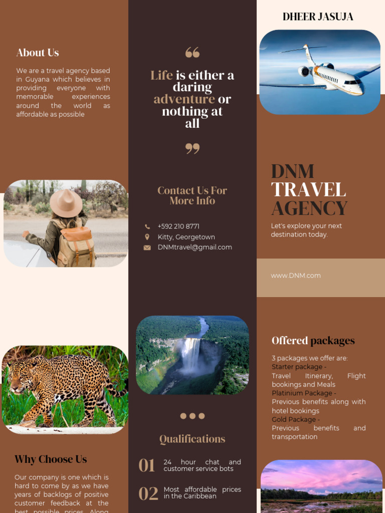 Brown Modern Let's Around The Travel Trifold Brochure | PDF | Tourism ...