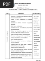 Objetivos 2.ª Ficha de Avaliação_10.º ano