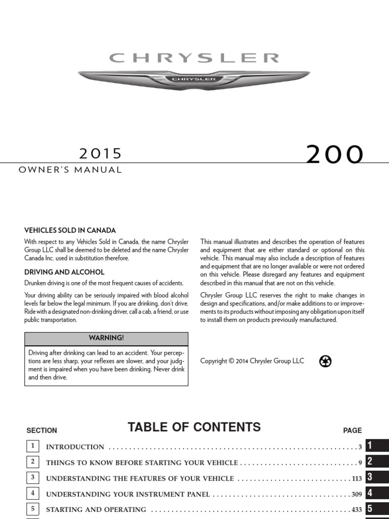 2012 CHRYSLER 200 LIMITED OWNERS MANUAL PDF intelligence overview