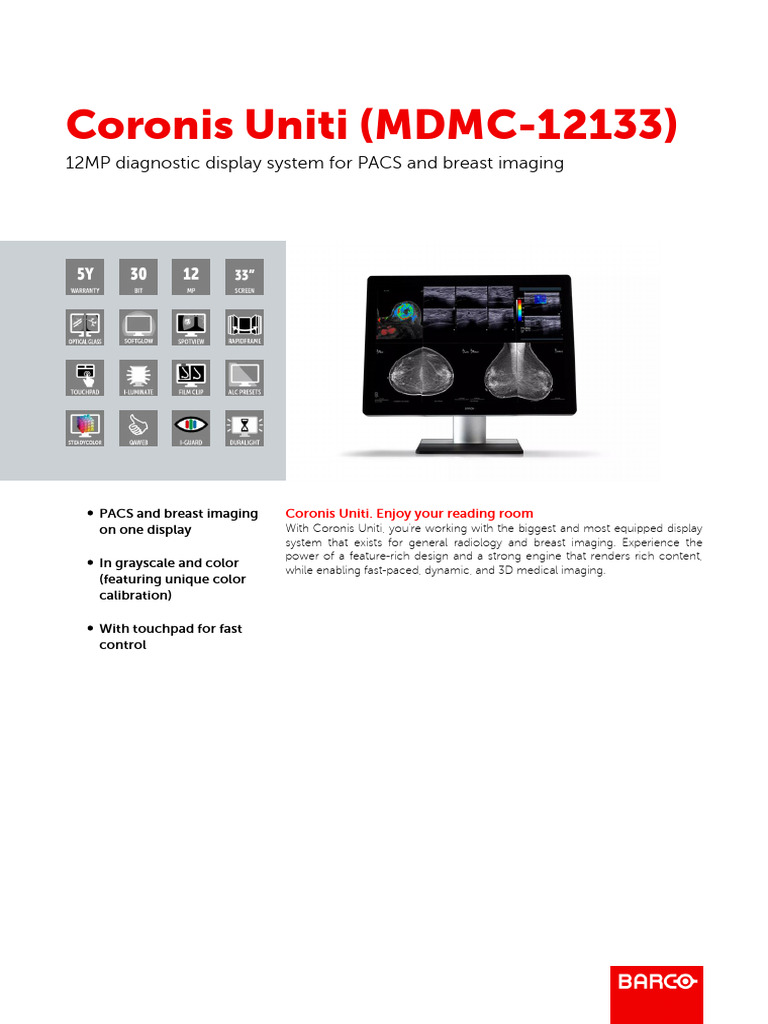 Coronis Uniti 12MP Display Overview | PDF | Usb | Pixel