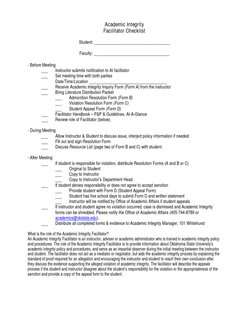Ai Facilitator Checklist | PDF | Career & Growth | Finance & Money ...