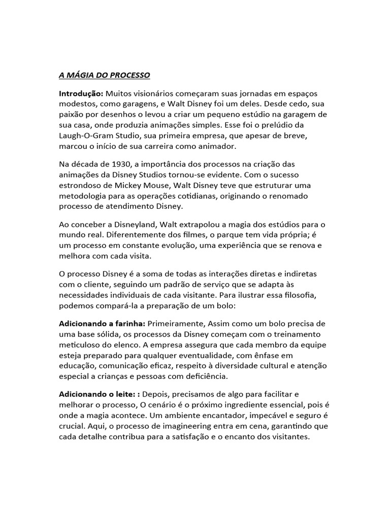 A Magia do Processo Disney | PDF | The Walt Disney Company | Inovação