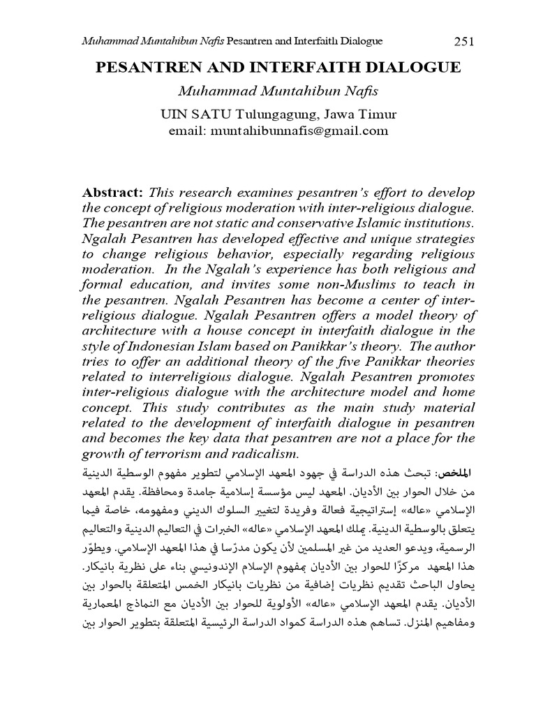 Pesantren's Role in Interfaith Dialogue | PDF | Religious Pluralism ...
