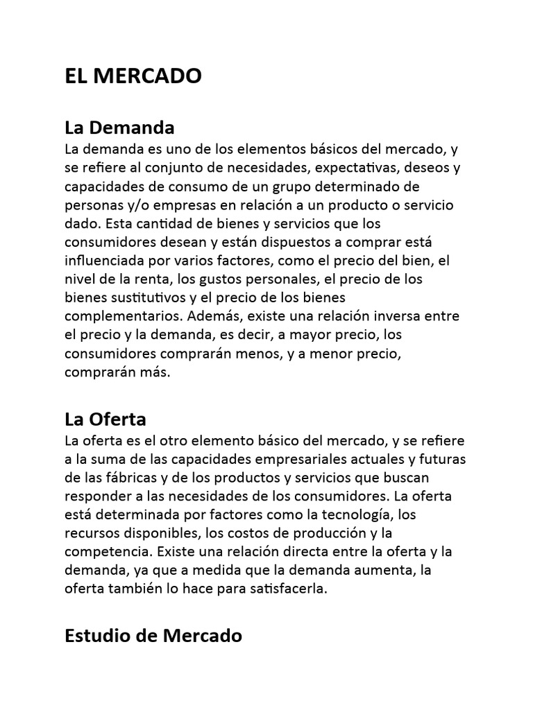 Análisis de Oferta y Demanda en Mercados | PDF | Oferta (economía ...