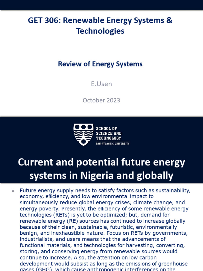 Renewable Energy Systems in Nigeria | PDF | Semiconductors | Doping ...