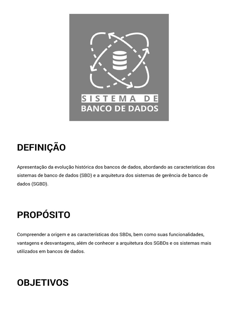Evolução e Arquitetura de Bancos de Dados | PDF | Bancos de dados ...