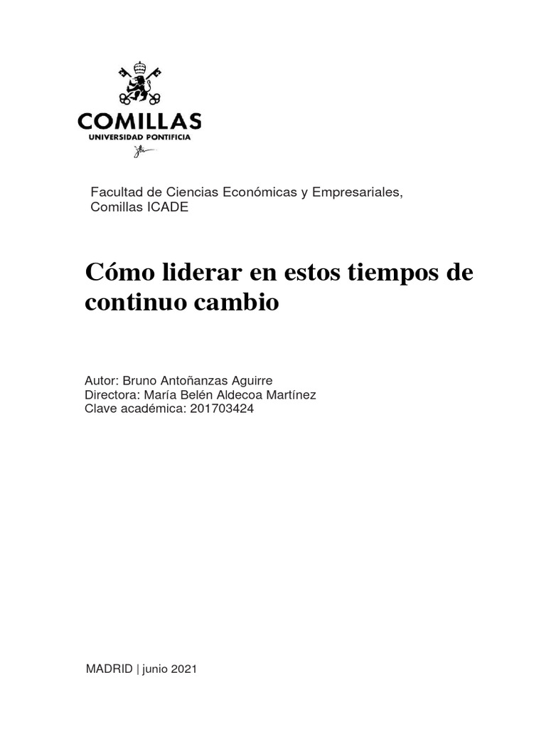 Liderazgo en tiempos de cambio | PDF | Liderazgo | Business