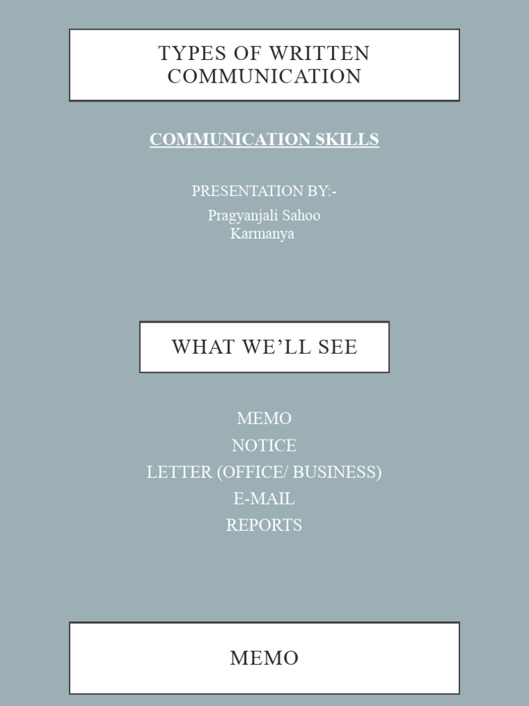 Types Of Written Communication Pdf Notes