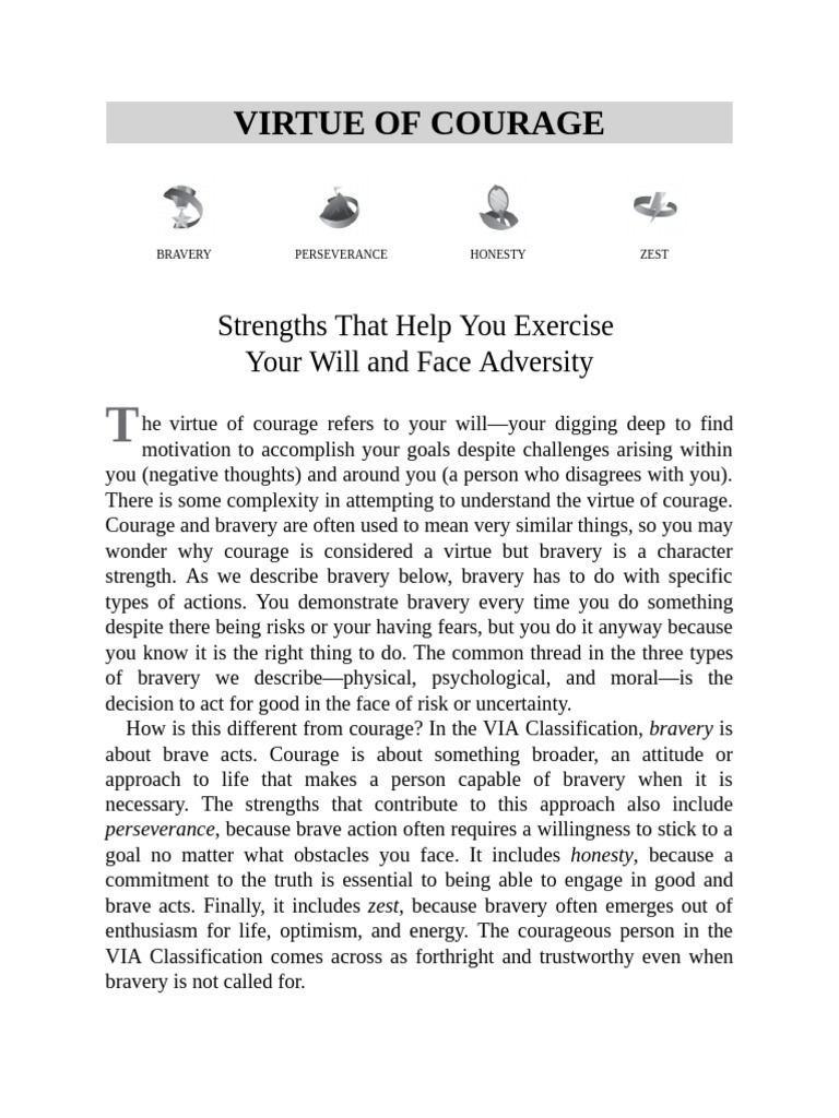 Understanding the Virtue of Courage | PDF | Courage | Fear