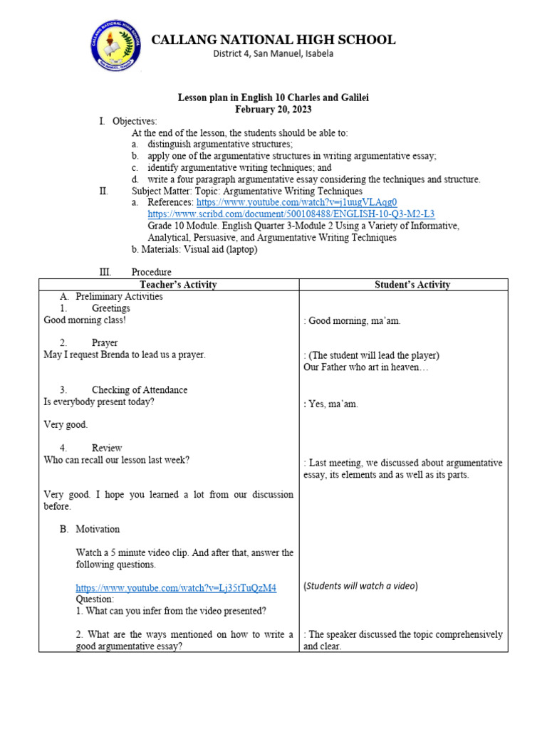 Argumentative Techniques-Lp | PDF | Essays | Argument