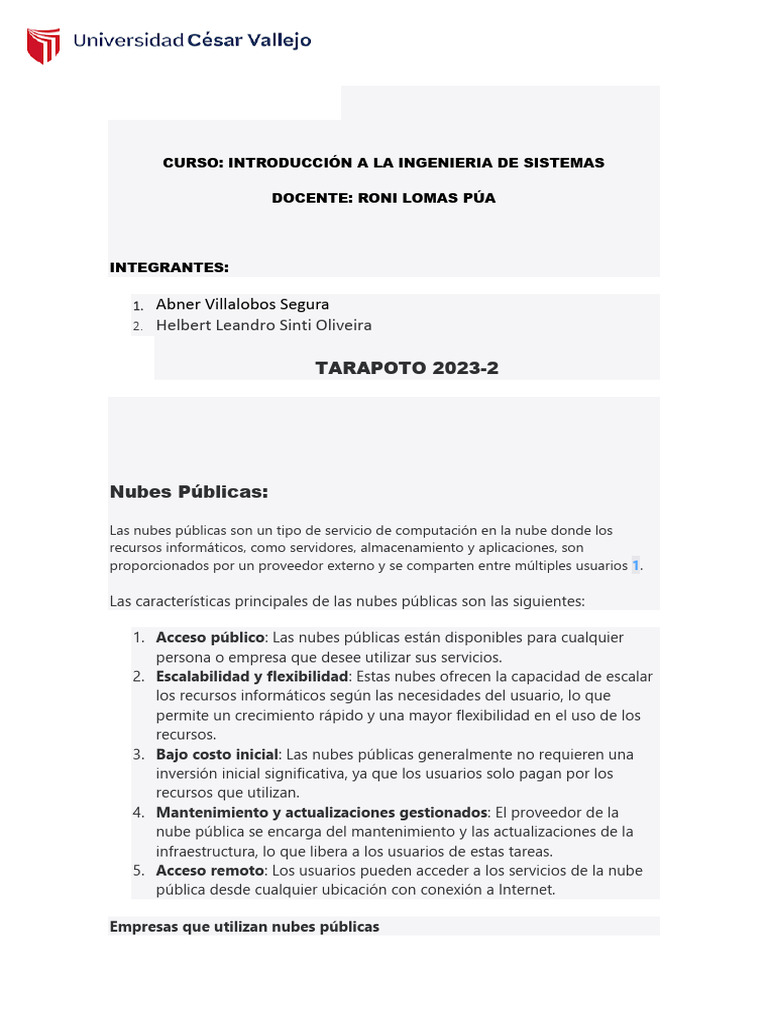 Computación En La Nube Pdf Computación En La Nube Servicios Web