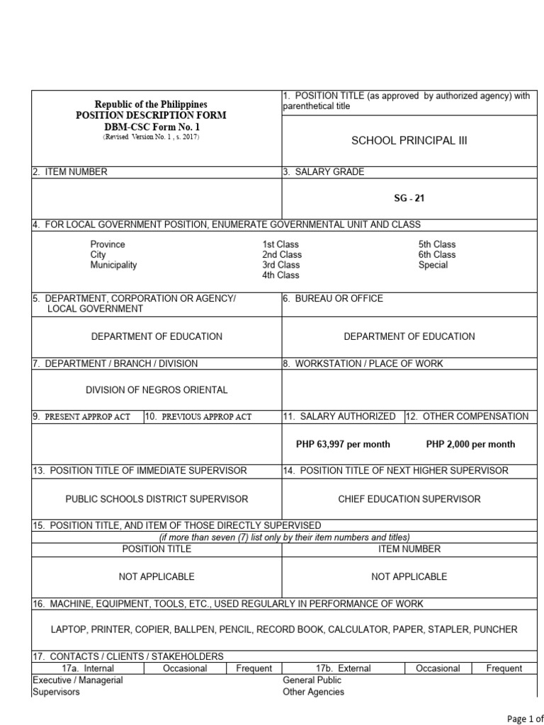 Position Description: Principal III | PDF | Business