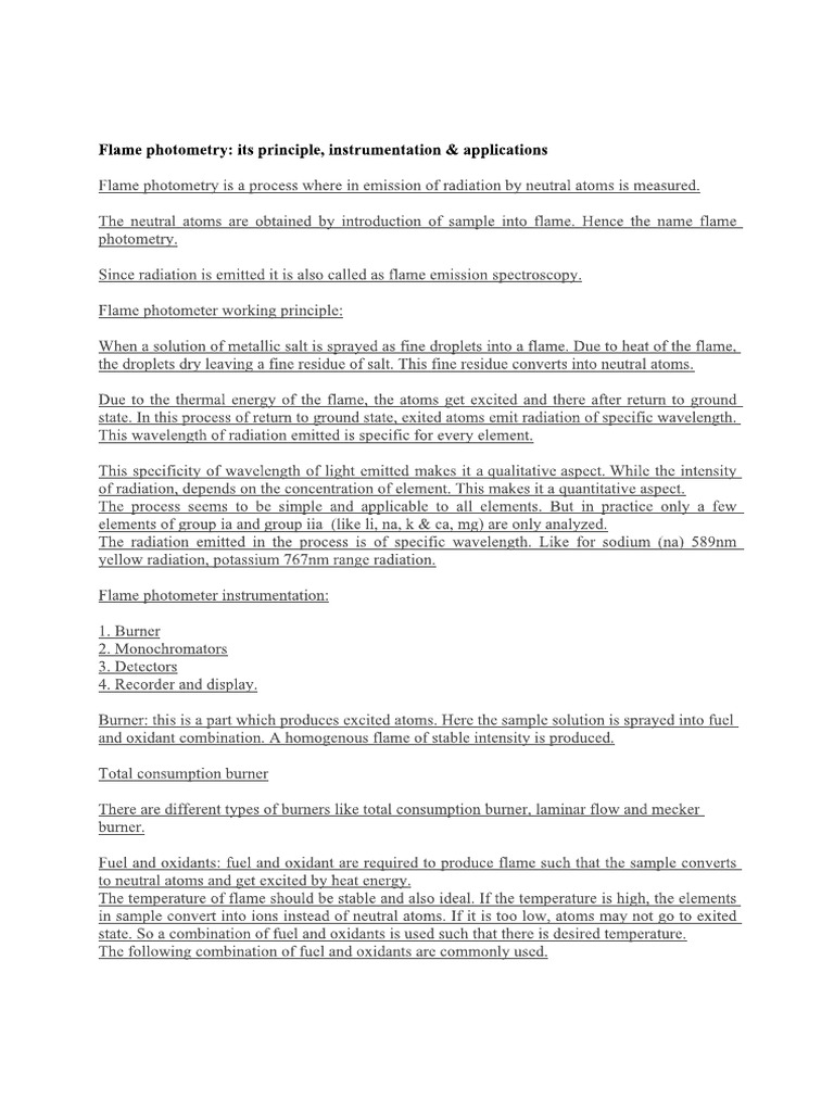 Flame Spectrometer | PDF