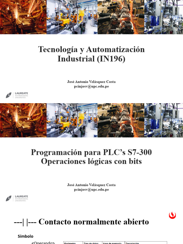 Programación de PLC S7-300: Operaciones Lógicas | PDF | Relé | Puerta ...