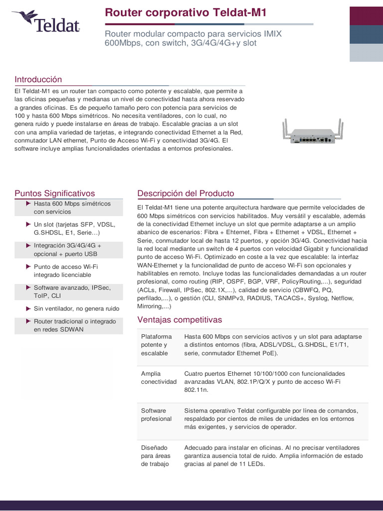 Router Teldat | PDF | Enrutador (Computación) | Ieee 802.11