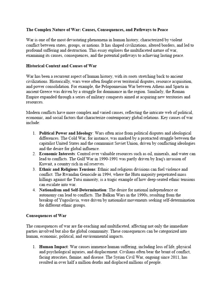The Complex Nature of War | PDF | Conflict Resolution | Peace
