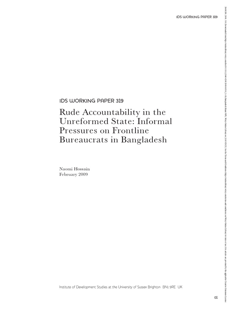 Ids working papers 2009 hossain rude accountability in the