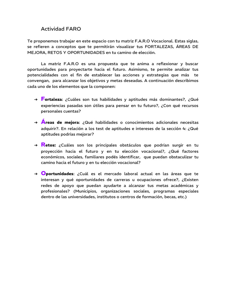 Actividad FARO | PDF