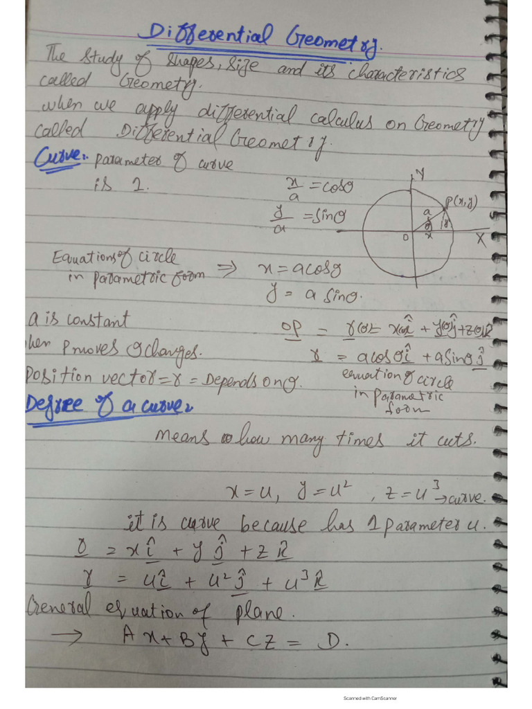 Differential Geometry Notes PDF