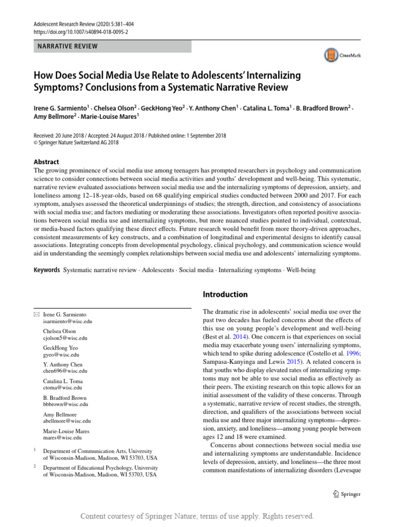 How Does Social Media Use Relate To Adolescents I | PDF | Social Media ...
