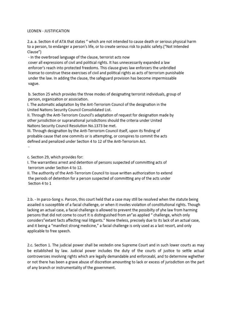 Leonen justification pdf article three of the united states