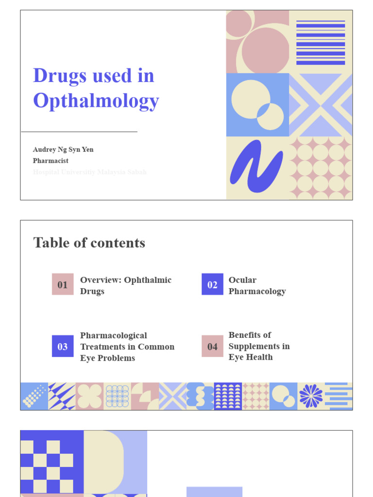 Essential Ophthalmic Drugs Overview | PDF | Glaucoma | Vitamin A