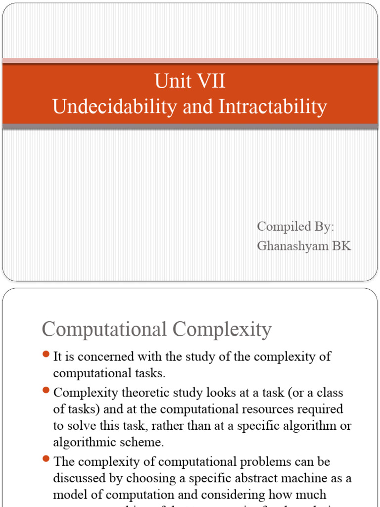 Undecidability and Intractability in DAA | PDF | Computational ...