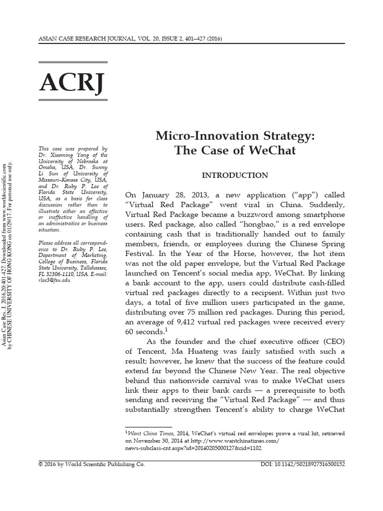 WeChat's Micro-Innovation Strategy | PDF | Tencent | We Chat