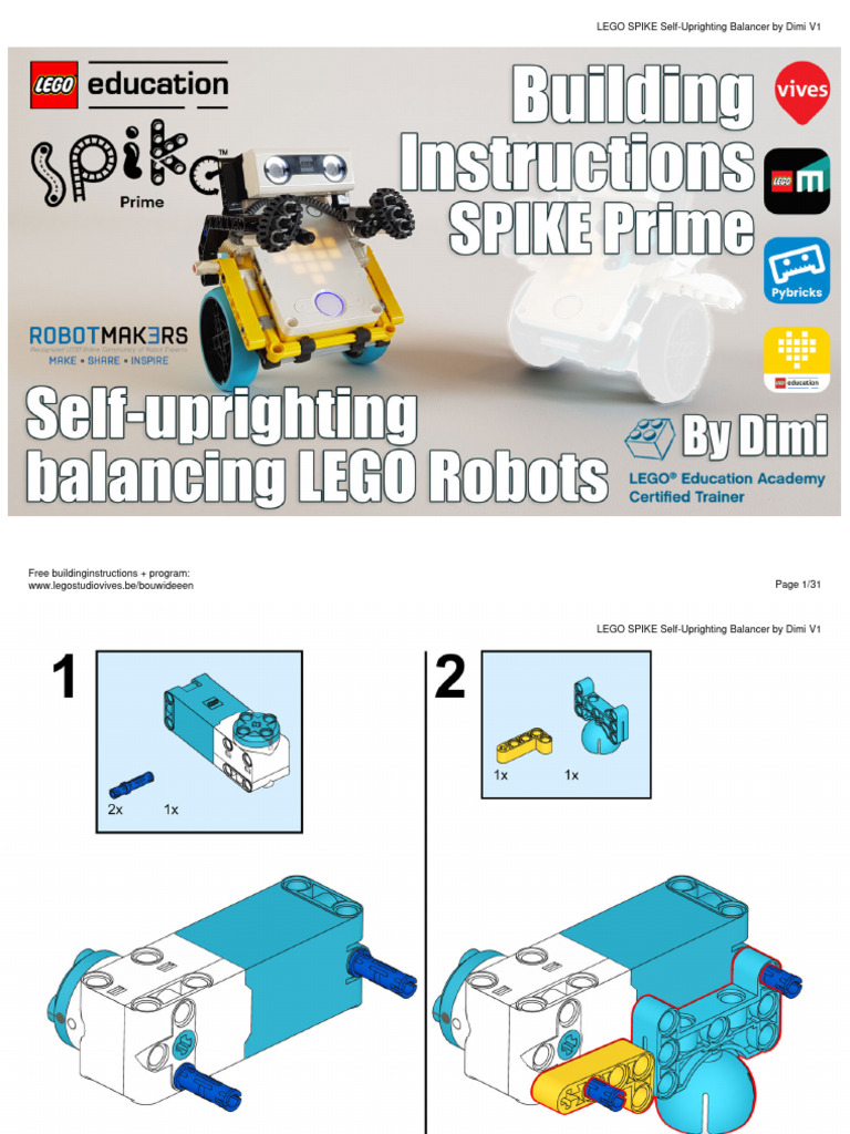 Building Instructions SPIKE Prime Self Uprighting Balancer V1 1 | PDF | Lego