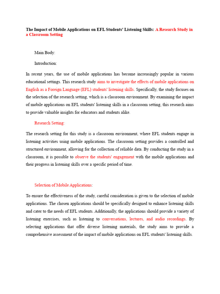 Mobile Apps Boost EFL Listening Skills | PDF | Human Communication ...