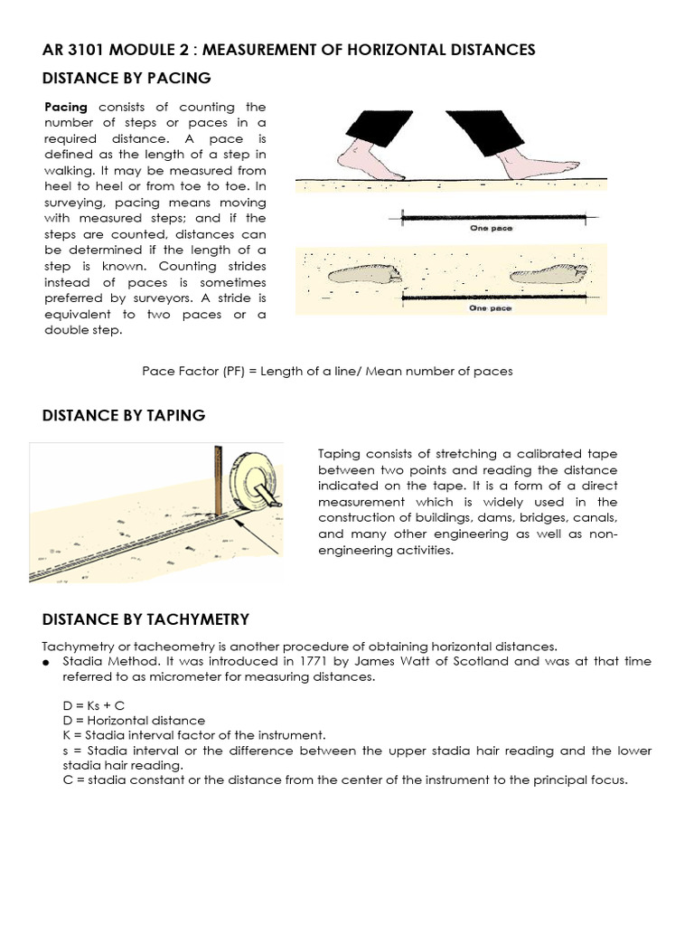 Measuring Horizontal Distances Techniques | PDF | Surveying | Slope