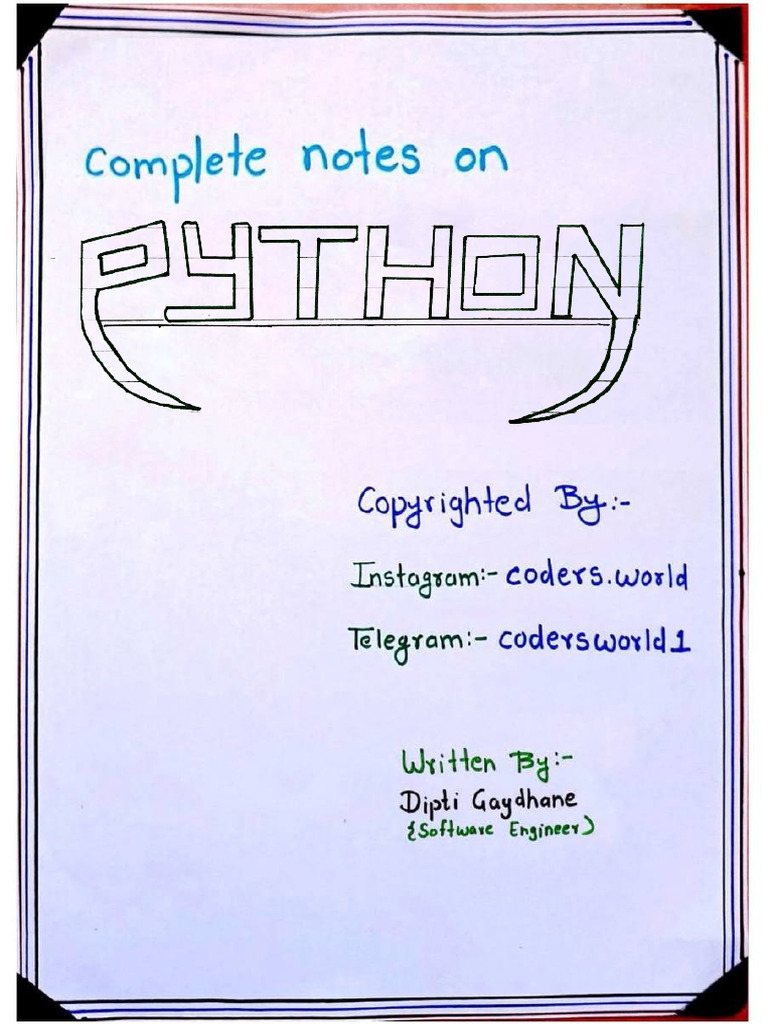 Python Handwritten Notes | PDF