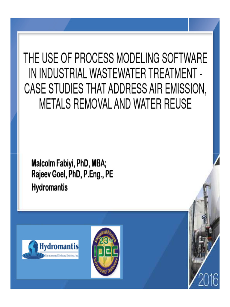 The Use of Process Modeling Software in Industrial Wastewater Treatment ...