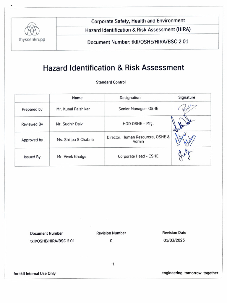 Hira 2.0 | PDF | Occupational Safety And Health | Risk