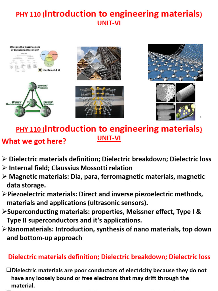 Engineering Materials PHY110 Unit VI | PDF | Superconductivity 