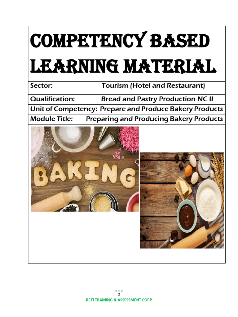 Bakery Production Training Module NC II | PDF | Breads | Yeast