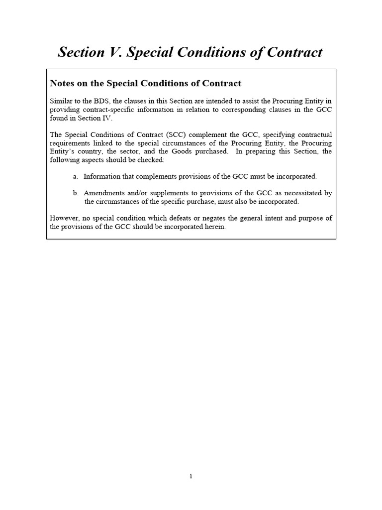 Special Conditions of Contract Guide | PDF | Business Law | Private Law