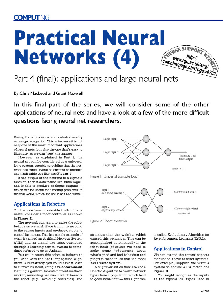 Applications of Neural Networks | PDF | Artificial Neural Network | Neuron
