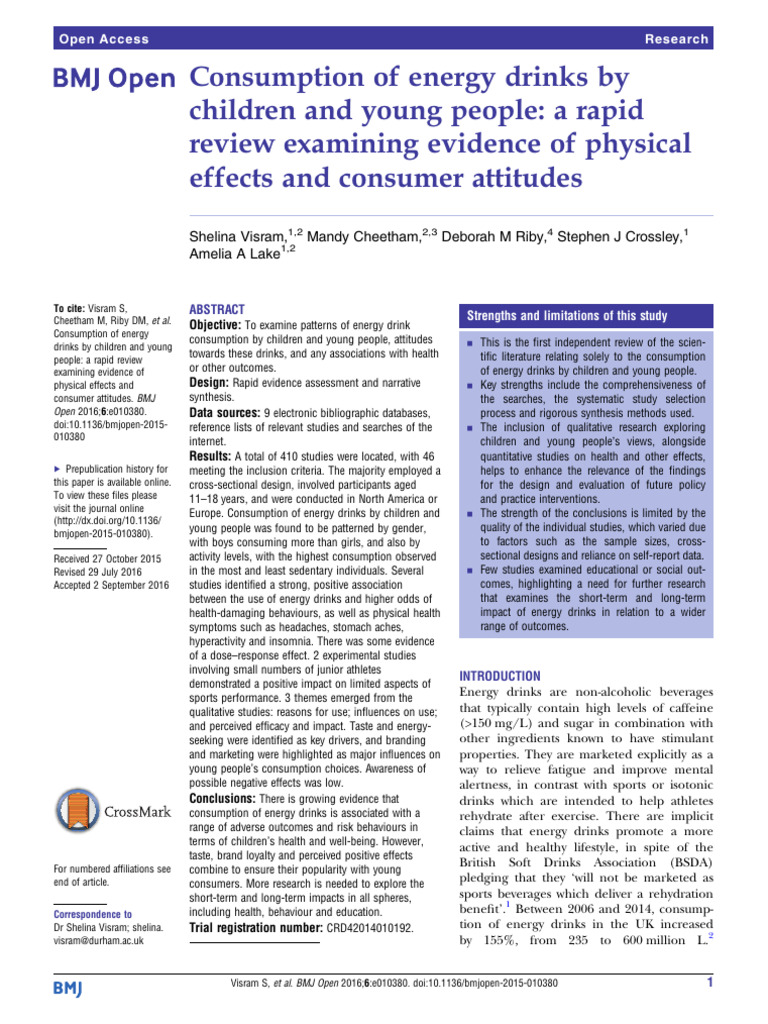 Research Article (Energy Drinks) Download Free PDF Caffeine Attention Deficit