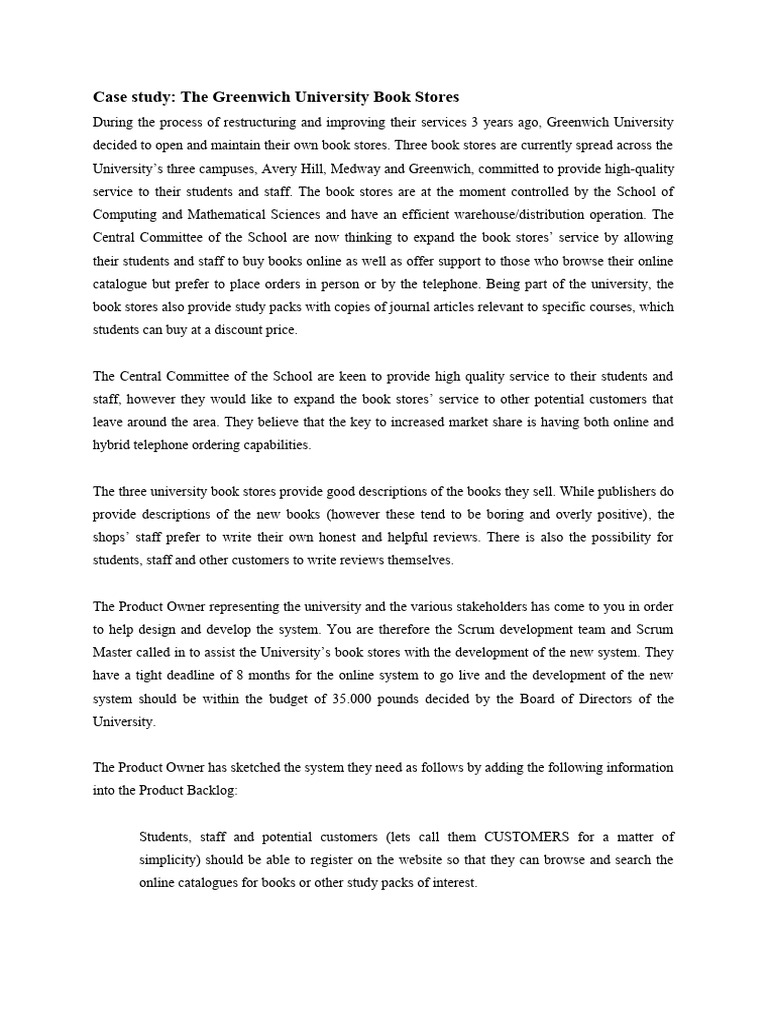 Tutorial Case Study - Greenwich University Bookstores | PDF | Credit ...