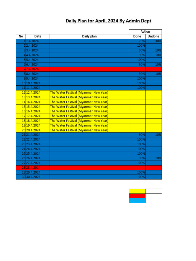 Daily Plan Worksheet