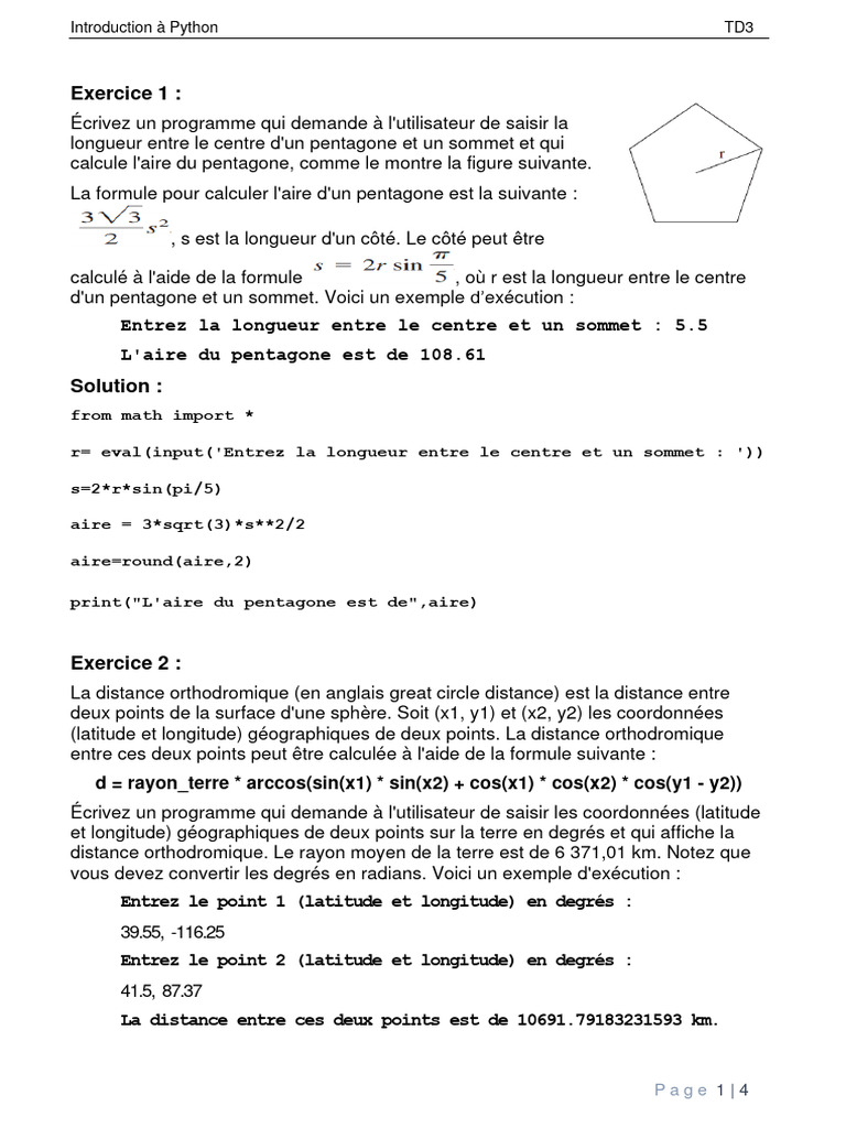 TD3 Correction | PDF | Salaires | Formes géométriques