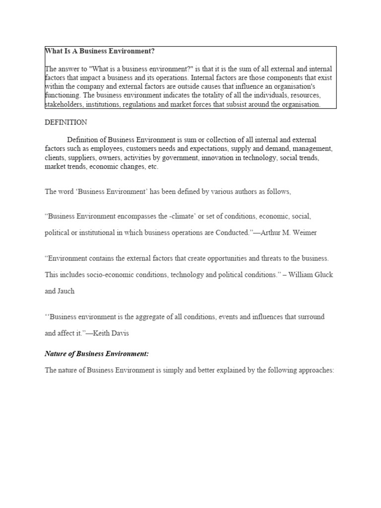 business environment | Download Free PDF | Economics | Inflation