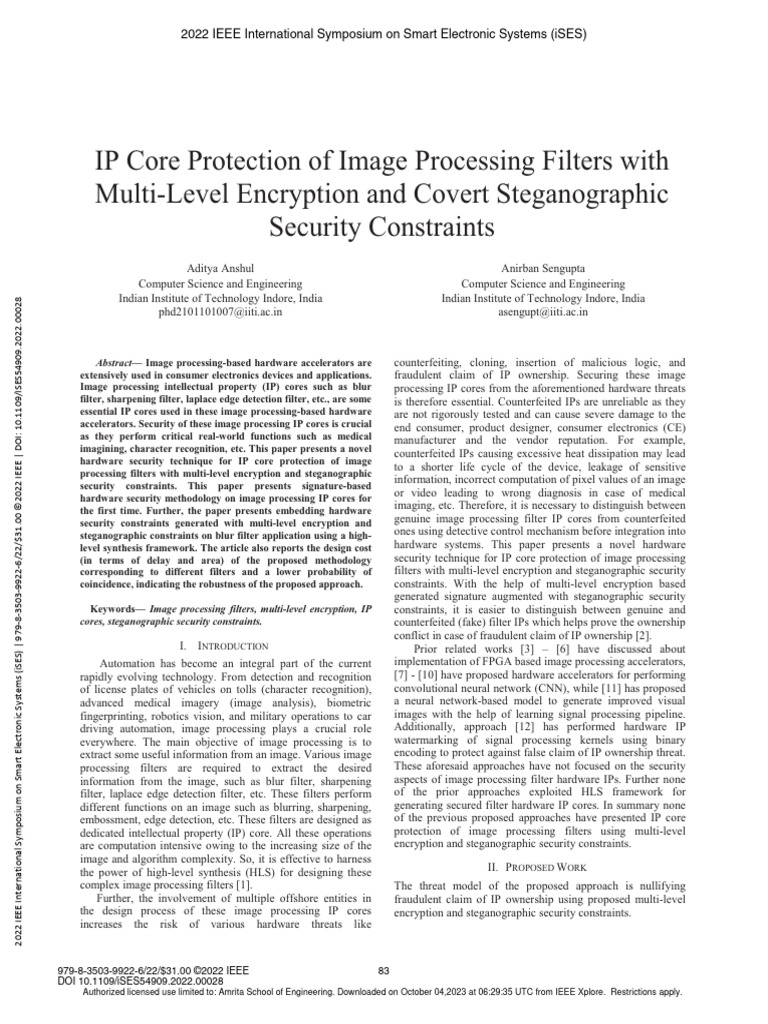 Core Protection in Image Processing Filters | PDF | Filter (Signal ...